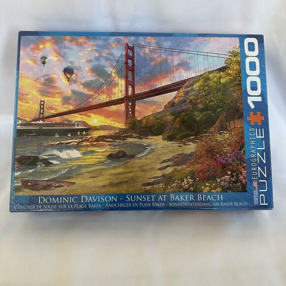 Eurographics Sunset at Baker Beach 1000 Piece Jigsaw Puzzle By Dominic Davison - Picture 1 of 8